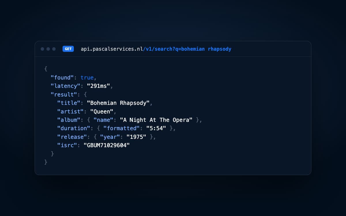 Screenshot van Pascal Services API